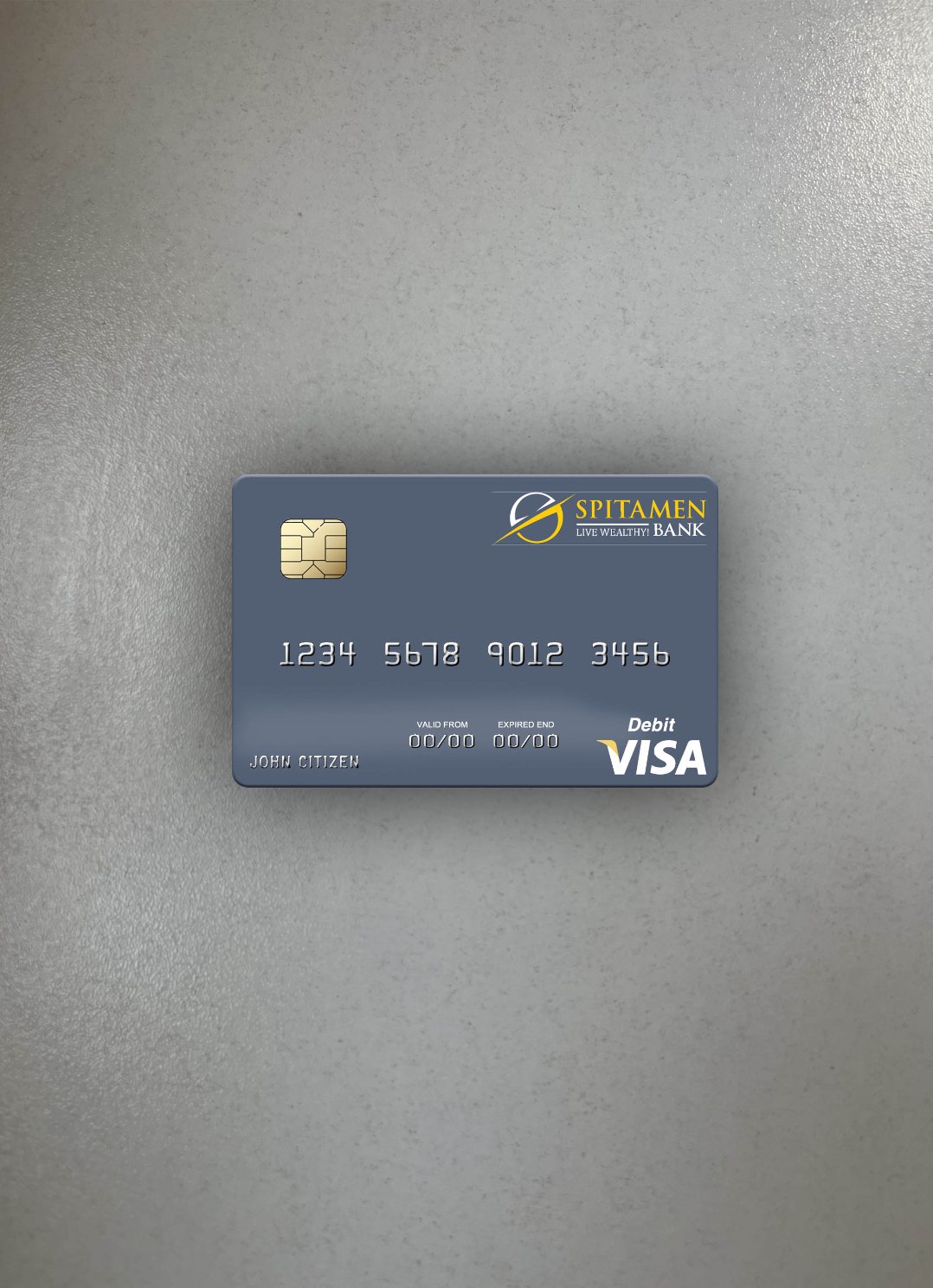 Download Tajikistan Spitamen Bank visa debit card photolook front Photoshop template